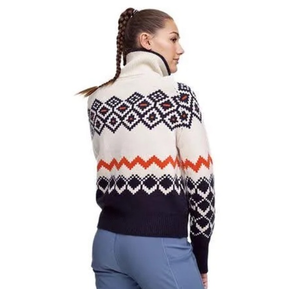 Kari Trad Agnes Knit half-zip wool-blend women's pullover size Large - Picture 2 of 13